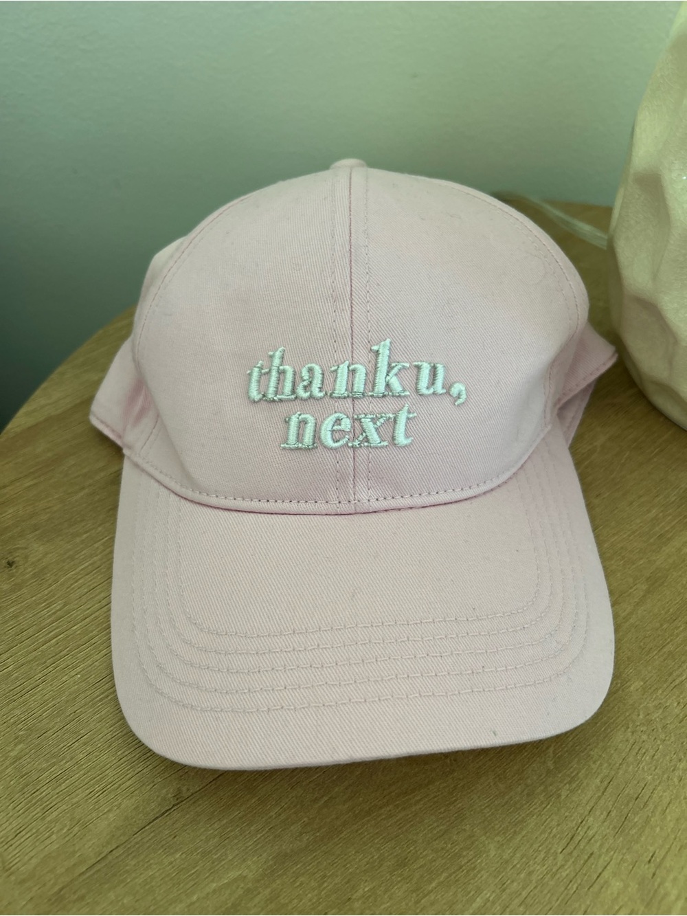 Brand new Women’s H&M Ariana Grande Light Pink Embroidered 'thank u, next' Cap